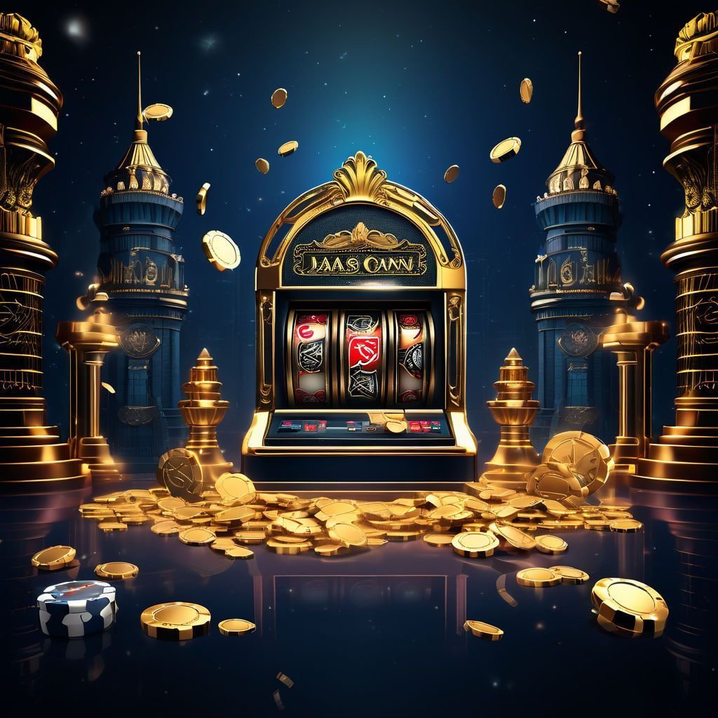 Ilustrasi slot online terbaik di sloto88 dengan berbagai tema menarik dan peluang menangkan jackpot